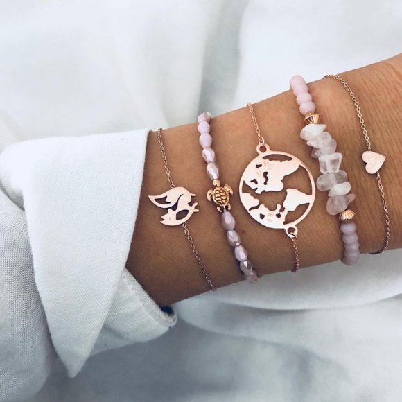 Boutique Jewelry - Map Earth Travel Bracelets Set